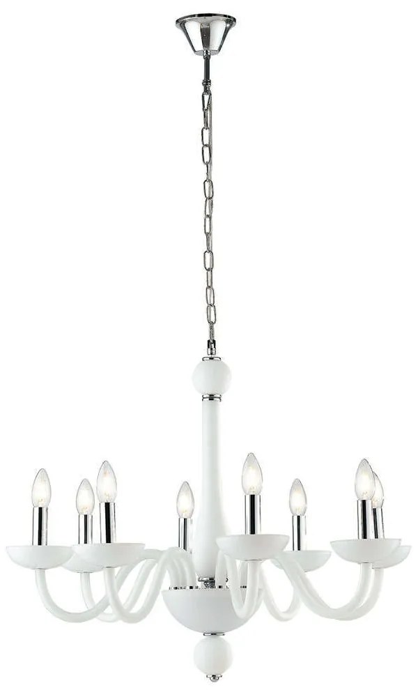 Φωτιστικό Οροφής Alfiere I-ALFIERE/8 BCO 8xE14 Φ74cm 178cm White Luce Ambiente Design Glass