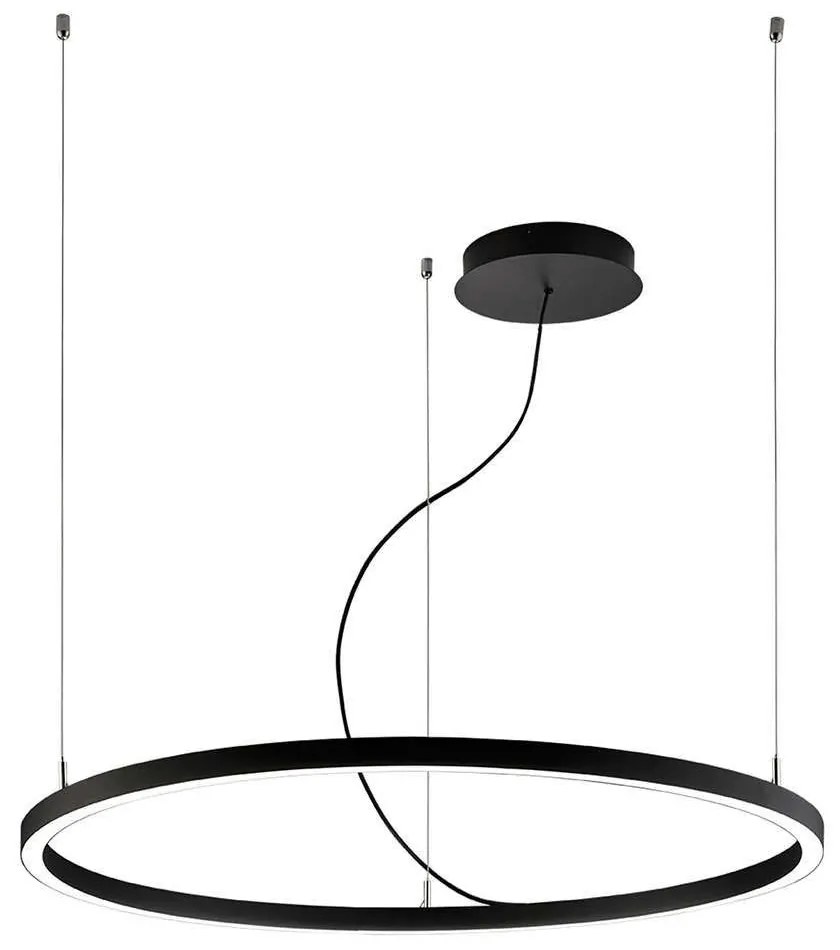 Φωτιστικό Οροφής Verdi 4244801 60x500cm Led 2000Lm 32W 4000K Black Viokef Aluminum,PC