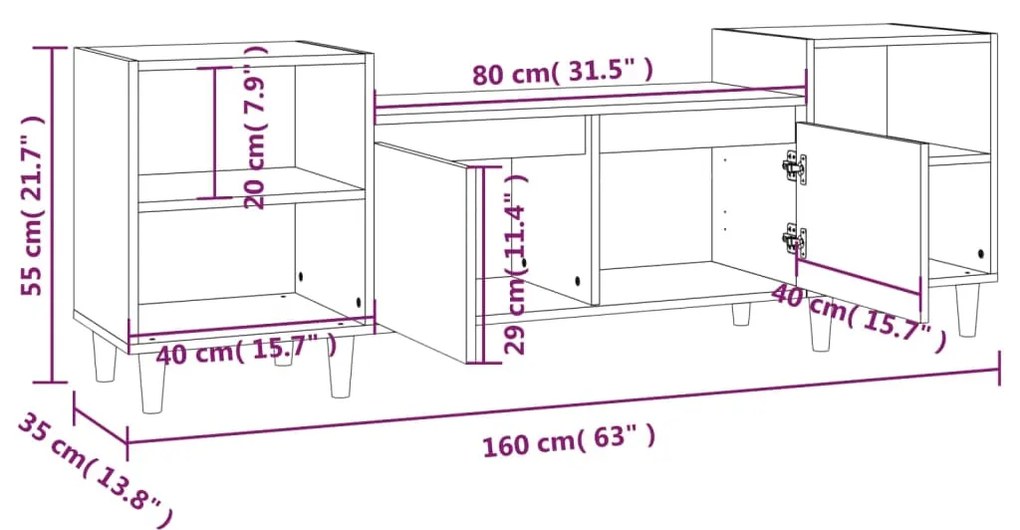 ΈΠΙΠΛΟ ΤΗΛΕΟΡΑΣΗΣ ΓΚΡΙ ΣΚΥΡ. 160X35X55 ΕΚ. ΕΠΕΞ. ΞΥΛΟ 821192