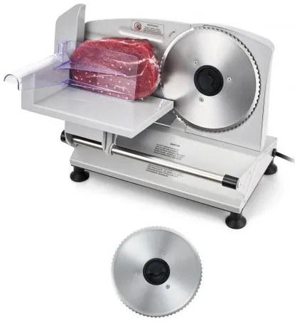 VEVOR Meat Slicer, 150W Electric Deli Slicer Machine with 170 mm Sharp Blade, Home Meat-Slicer with 65-90 RPM Slicing Speed, 0-15 mm Adjustable Thickness, for Frozen Meat, Ham, Baguett &amp; Prime Steak