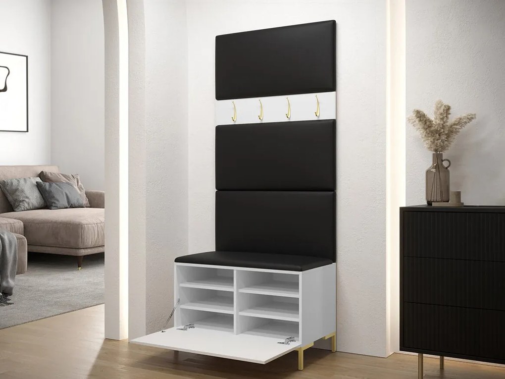 Σετ διαδρόμου Hartford F102, 196x84x46cm, 32 kg, Craft δρυς, Οικολογικό δέρμα, Πλαστικοποιημένη μοριοσανίδα, Εντοιχισμένη, Τοίχου | Epipla1.gr