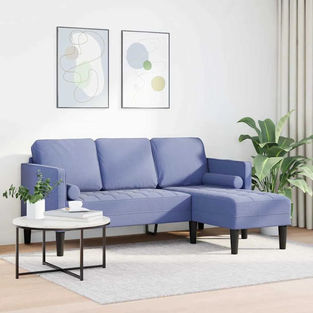 vidaXL Σετ Καναπέ Μπλε τζιν 173 x 131 x 67 εκ ύφασμα