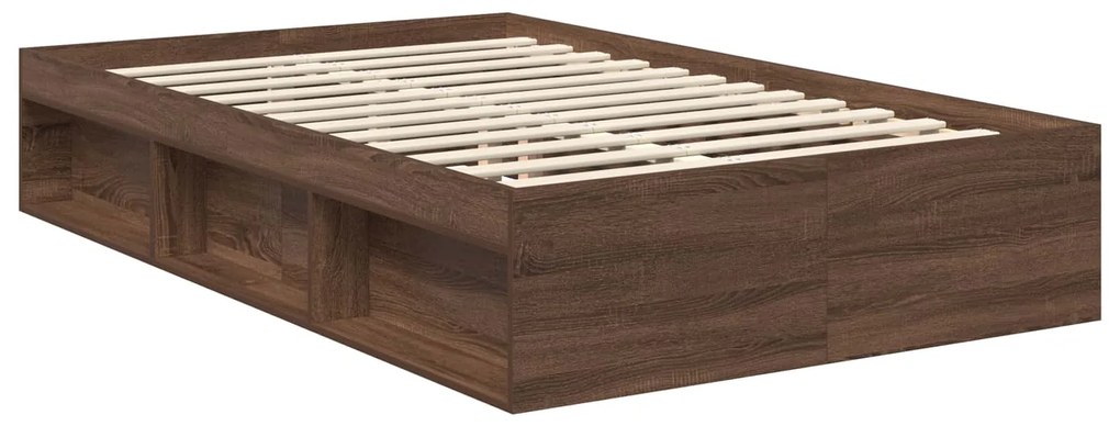 vidaXL Σκελετός Κρεβατιού Καφέ δρυς 120 x 200 cm Επεξεργασμένο ξύλο