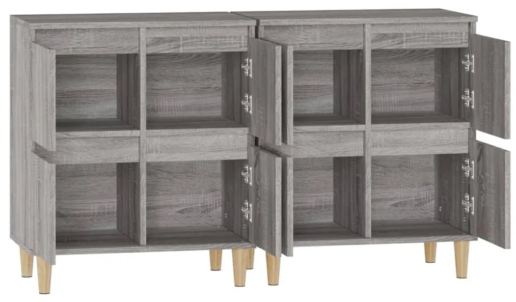 vidaXL Ντουλάπι 2 τεμ. Γκρι Sonoma 60x35x70 εκ. από Επεξεργασμένο Ξύλο