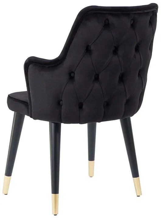 Καρέκλα SOLO ξύλο  μαύρο χρώμα/χρυσό ύφασμα LIMA 36 - Ύφασμα - 783-1160