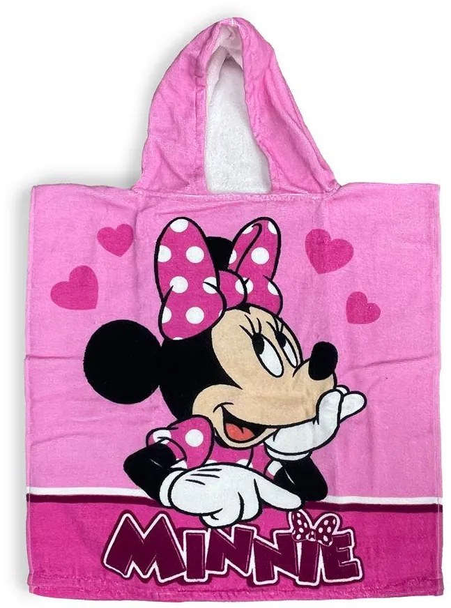 Πόντσο Παιδικό Microfiber 50x100εκ. Minnie 202 Pink Disney DimCol