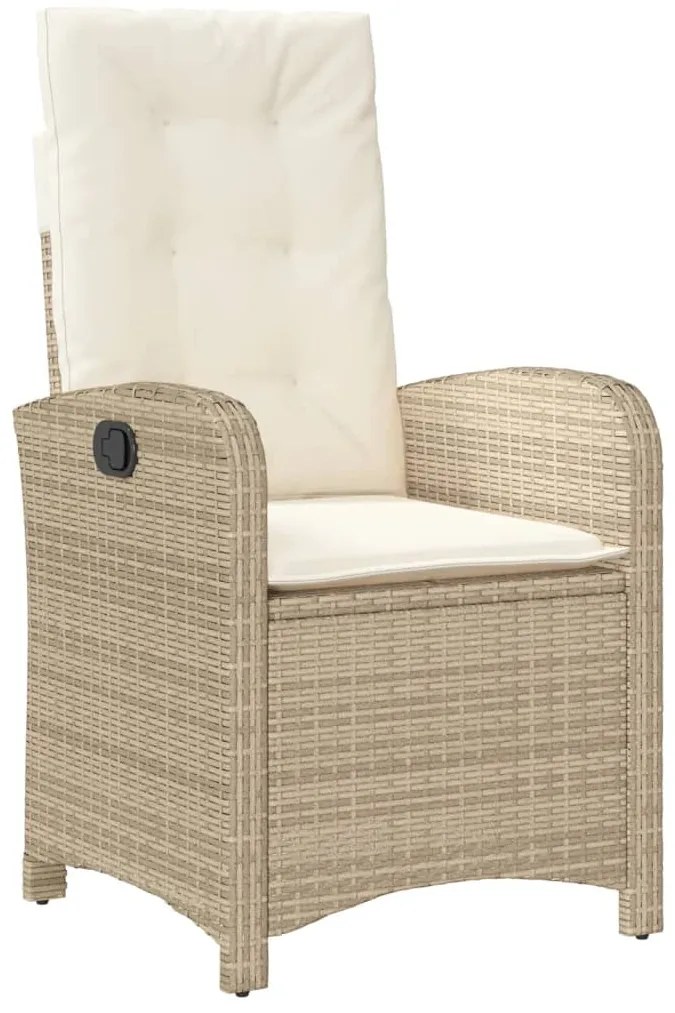 vidaXL Σετ Τραπεζαρίας Κήπου 3 τεμ. Μπεζ Συνθετικό Ρατάν με Μαξιλάρια