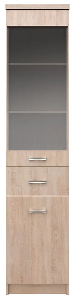 Βιτρίνα Μονόφυλλη Top Mix 1D1W1S 40x33x183εκ Σονόμα με συρτάρι TO-1D1W1S
