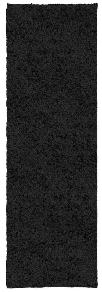 vidaXL Χαλί Shaggy με Ψηλό Πέλος Μοντέρνο Μαύρο 80 x 250 εκ.