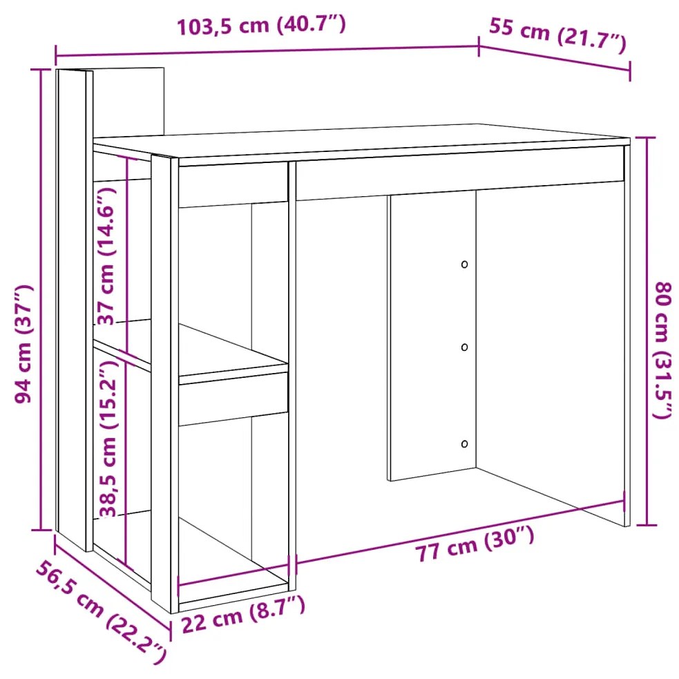 ΓΡΑΦΕΙΟ ΚΑΠΝΙΣΤΗ ΔΡΥΣ 103,5X56,5X94 ΕΚ. ΑΠΟ ΕΠΕΞΕΡΓΑΣΜΕΝΟ ΞΥΛΟ 847979