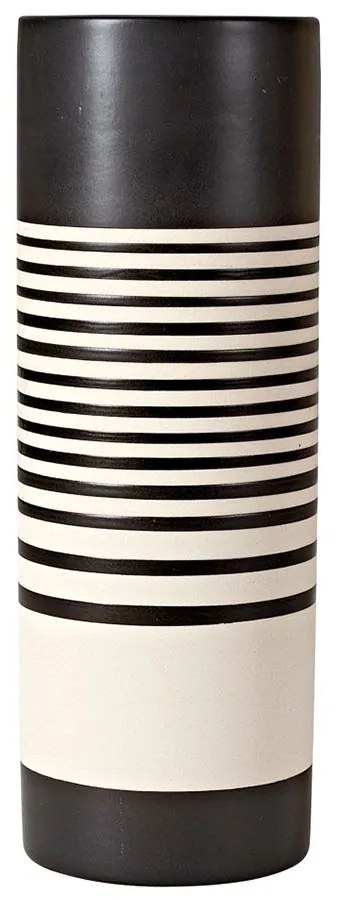 Βάζο Κεραμικό Vase 2316 9x22cm Black-Beige Kentia Κεραμικό