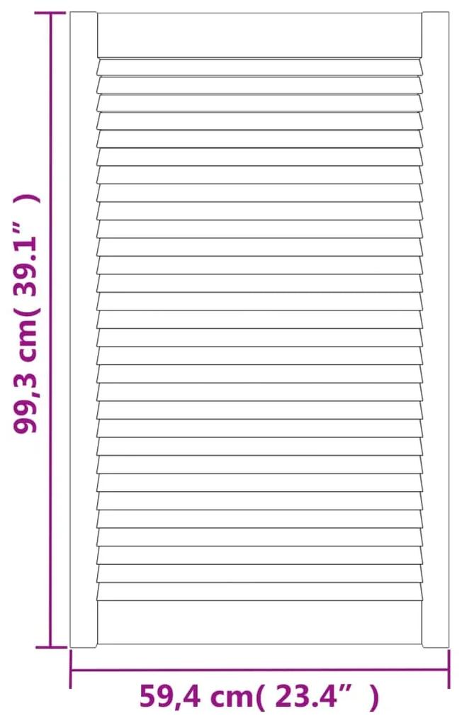 vidaXL Πορτάκια με Περσίδες 2 τεμ Λευκά 99,3x59,4 εκ Μασίφ Ξύλο Πεύκου