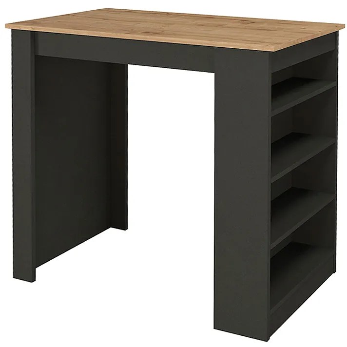 ΤΡΑΠΕΖΙ ΜΠΑΡ MONACO MEGAPAP ΧΡΩΜΑ ΑΝΘΡΑΚΙ - SAPPHIRE OAK 120X51,6X101,8ΕΚ.