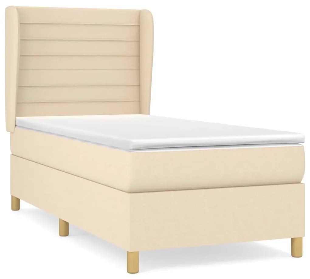 ΚΡΕΒΑΤΙ BOXSPRING ΜΕ ΣΤΡΩΜΑ ΚΡΕΜ 100 X 200 ΕΚ. ΥΦΑΣΜΑΤΙΝΟ 3128586