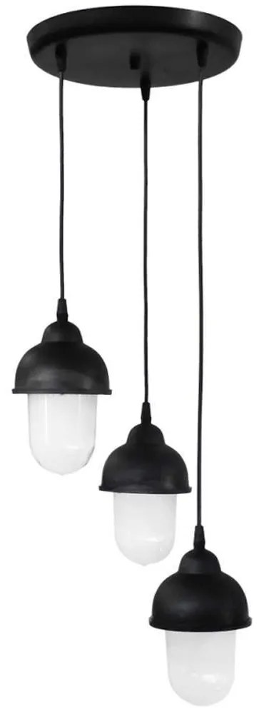 Φωτιστικό Οροφής 11-0302 SLP-950 3xE/27 Led Φ30x80cm Black Heronia