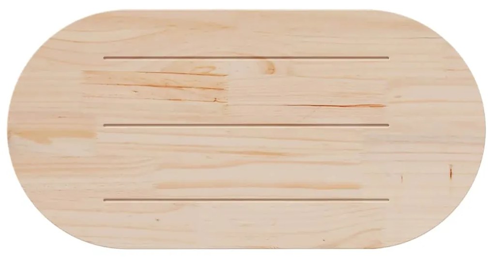 vidaXL Επιφάνεια Τραπεζιού Οβάλ Λευκή 110x55x2,5 εκ. Μασίφ Ξύλο Πεύκου