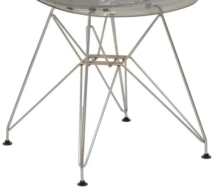 Καρέκλα Adelle pakoworld PP διάφανο γκρι-inox πόδι 46x55x81εκ