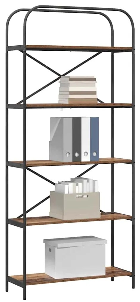 vidaXL Ράφι Βιβλίων Παλιό ξύλο 80 x 30 x 183 εκ Επεξεργασμένο ξύλο