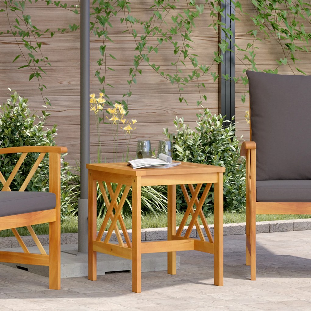 vidaXL Κηπουρική Πλευρικό Τραπέζι Καφέ 45x45x50 εκ Μασίφ Ξύλο Ακακίας