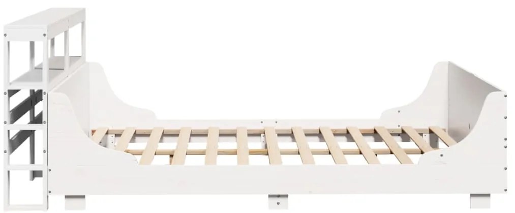 vidaXL Σκελετός Κρεβ. Χωρίς Στρώμα Λευκό 135x190 εκ Μασίφ Πεύκο