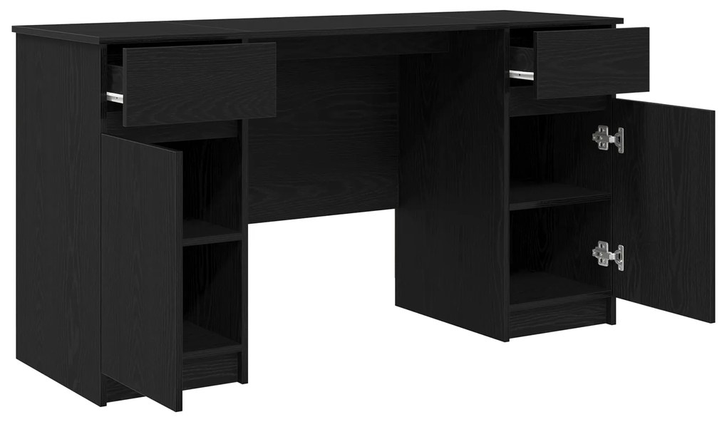 vidaXL γραφείο Μαύρο Δρυς 140x49x76 εκ Επεξεργασμένο ξύλο