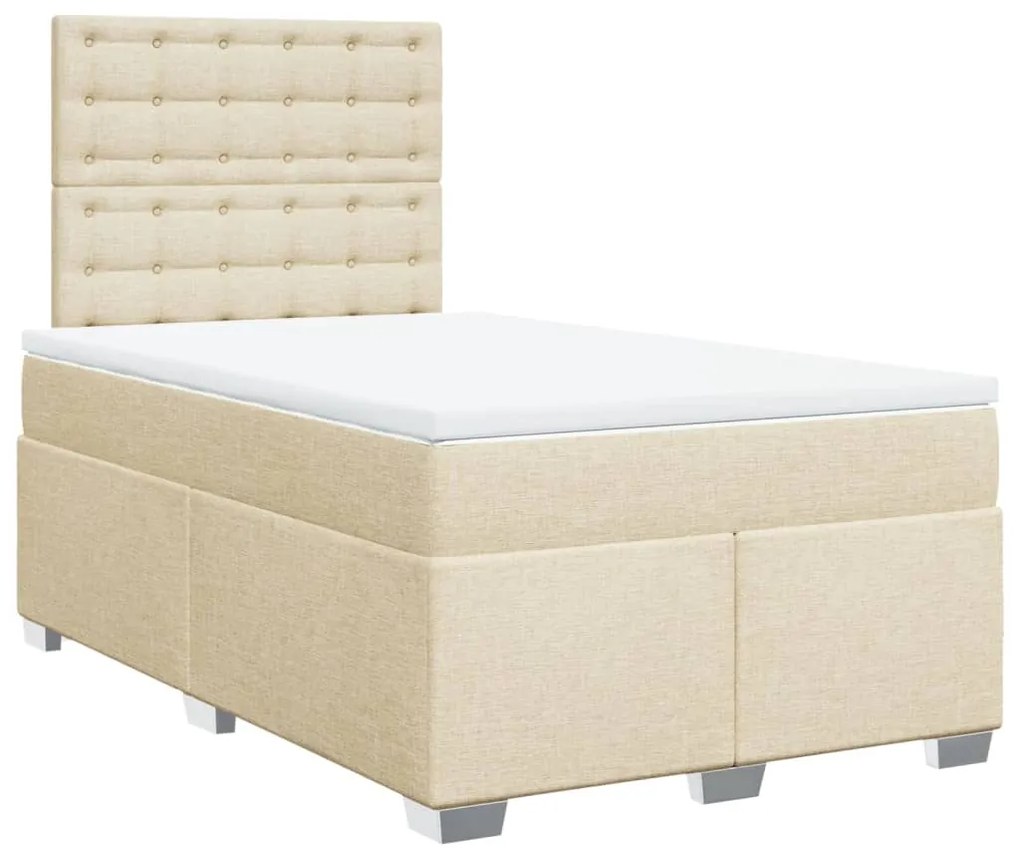 ΚΡΕΒΑΤΙ BOXSPRING ΜΕ ΣΤΡΩΜΑ ΚΡΕΜ 120X200 ΕΚ. ΥΦΑΣΜΑΤΙΝΟ 3292774