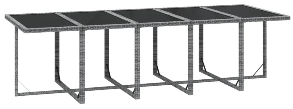 vidaXL Σετ Τραπεζαρίας Κήπου 15 τεμ. Γκρι από Συνθ. Ρατάν με Μαξιλάρια