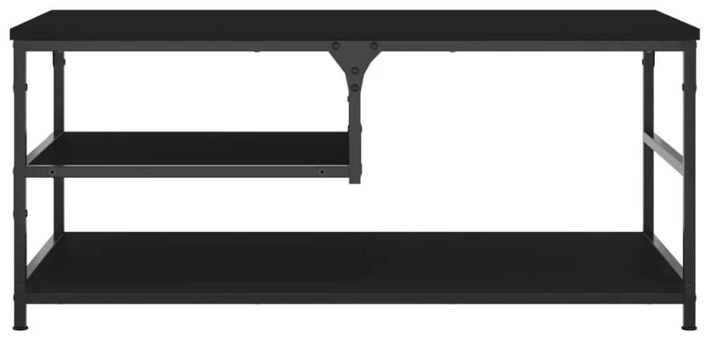 Τραπεζάκι Σαλονιού Μαύρο 90x49x40 εκ. Επεξεργασμένο Ξύλο - Μαύρο