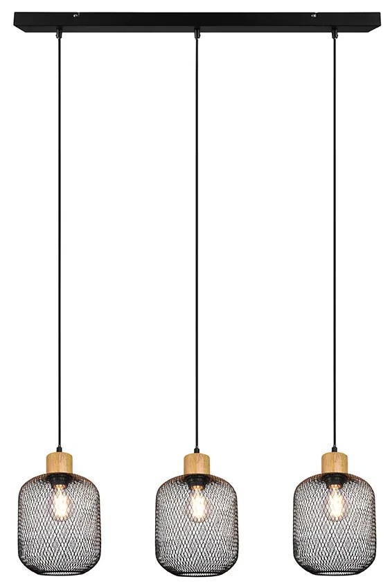 Φωτιστικό Κρεμαστό Ράγα Vintage Industrial RL Lighting Calimero R30563032 Μαύρο Ματ