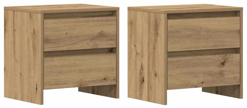 vidaXL Κομοδίνο με συρτάρι 2 pcs artisan δρυς 45 x 34 x 44.5 εκ