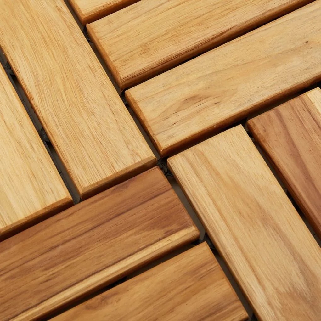 Πλακάκια Deck 30 τεμ. 30 x 30 εκ. από Μασίφ Ξύλο Teak - Καφέ