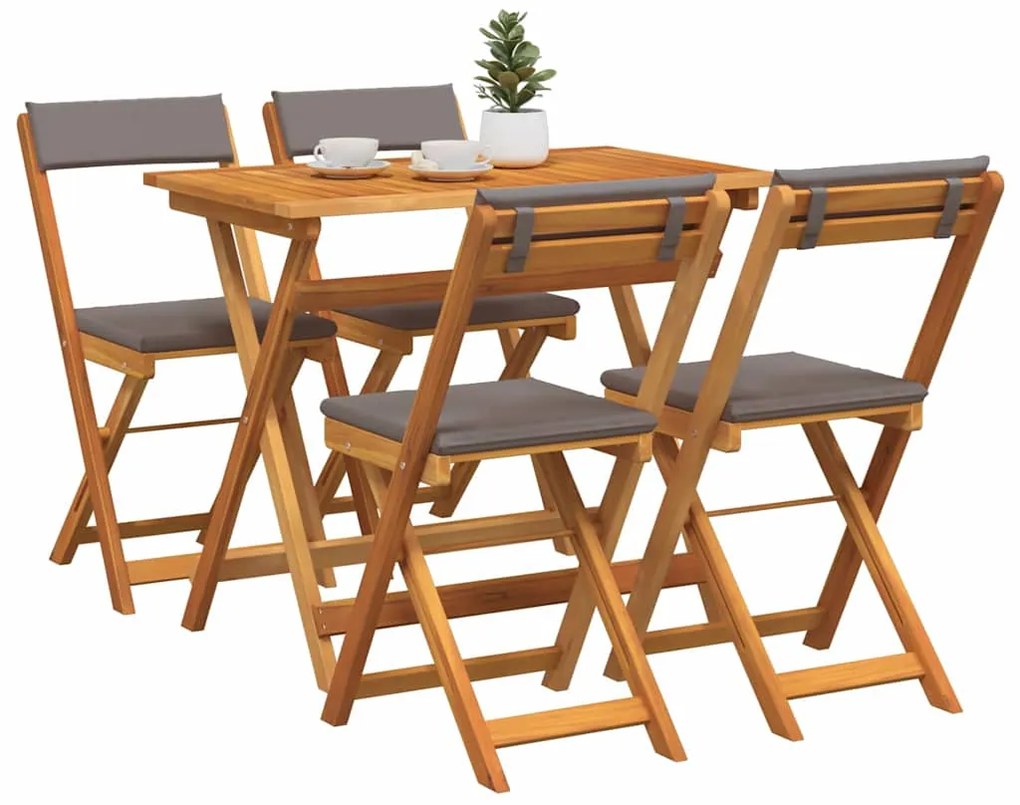 vidaXL Σετ μπιστρό 5 pcs Καφέ Μασίφ ξύλο ακακίας