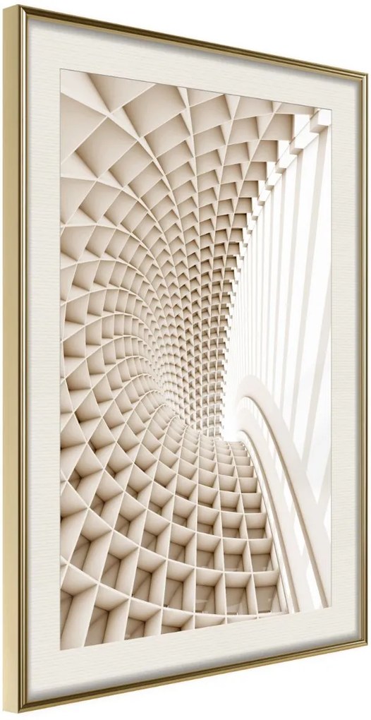 Αφίσα - Curved Library - 40x60 - Χρυσό - Με πασπαρτού