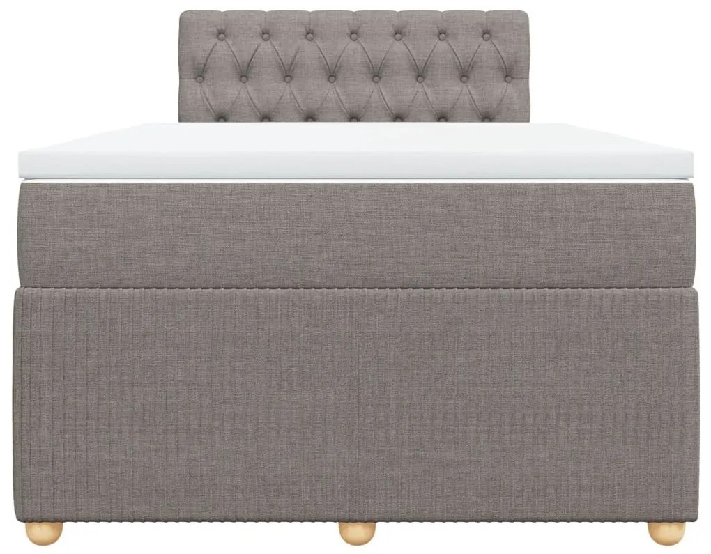 Κρεβάτι Boxspring με Στρώμα Taupe 120x190 εκ. Υφασμάτινο - Μπεζ-Γκρι