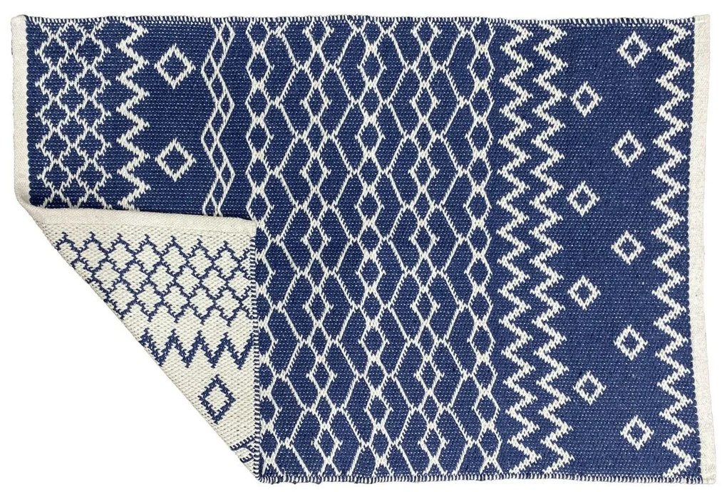 Χαλί DKD Home Decor Μπλε Λευκό Άραβας (120 x 180 x 1 cm)