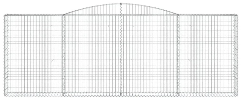 Συρματοκιβώτια Τοξωτά 9 τεμ. 400x30x140/160 εκ. Γαλβαν. Ατσάλι - Ασήμι