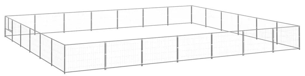 vidaXL Σπιτάκι Σκύλου Ασημί 42 μ² Ατσάλινο