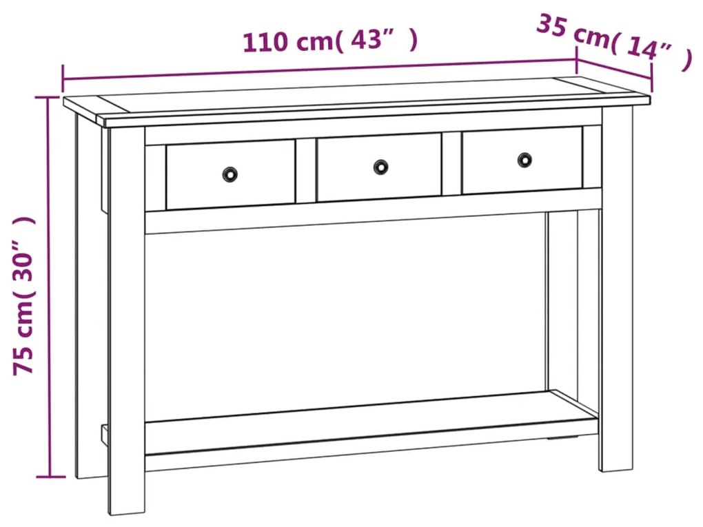 ΤΡΑΠΕΖΙ ΚΟΝΣΟΛΑ 110 X 35 X 75 ΕΚ. ΑΠΟ ΜΑΣΙΦ ΞΥΛΟ ΔΡΥΣ 329925