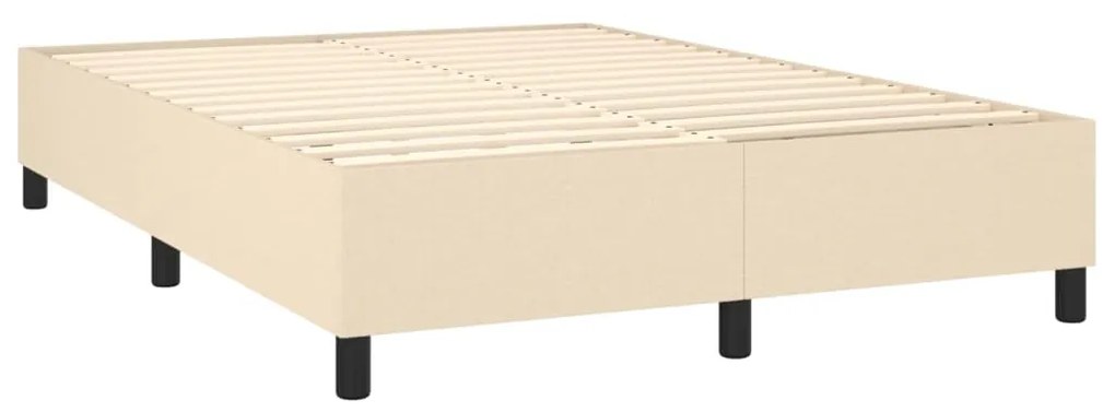 Κρεβάτι Boxspring με Στρώμα Κρεμ 140x200 εκ. Υφασμάτινο - Κρεμ