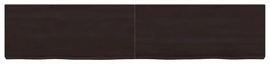vidaXL Ράφι Τοίχου Σκούρο Καφέ 140x30x(2-6) εκ. Επεξ. Μασίφ Ξύλο Δρυός