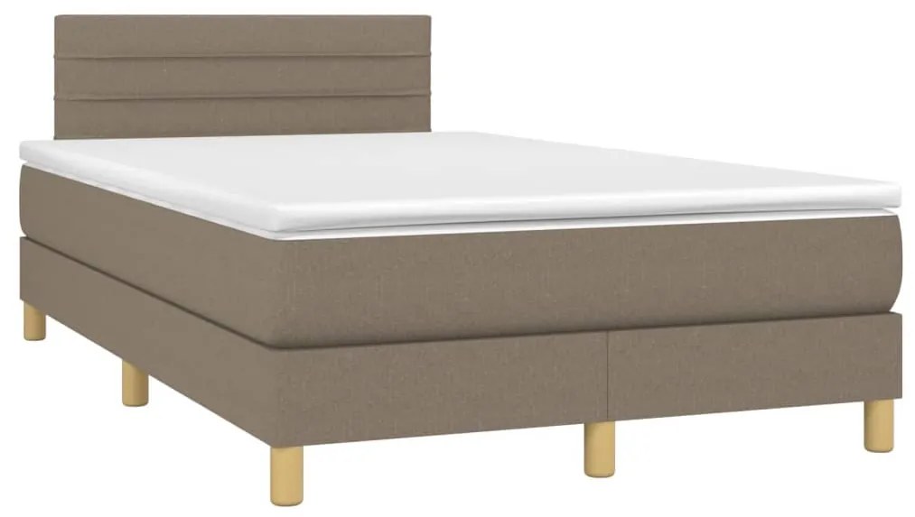 vidaXL Κρεβάτι Boxspring με Στρώμα Taupe 120x200 εκ. Υφασμάτινο