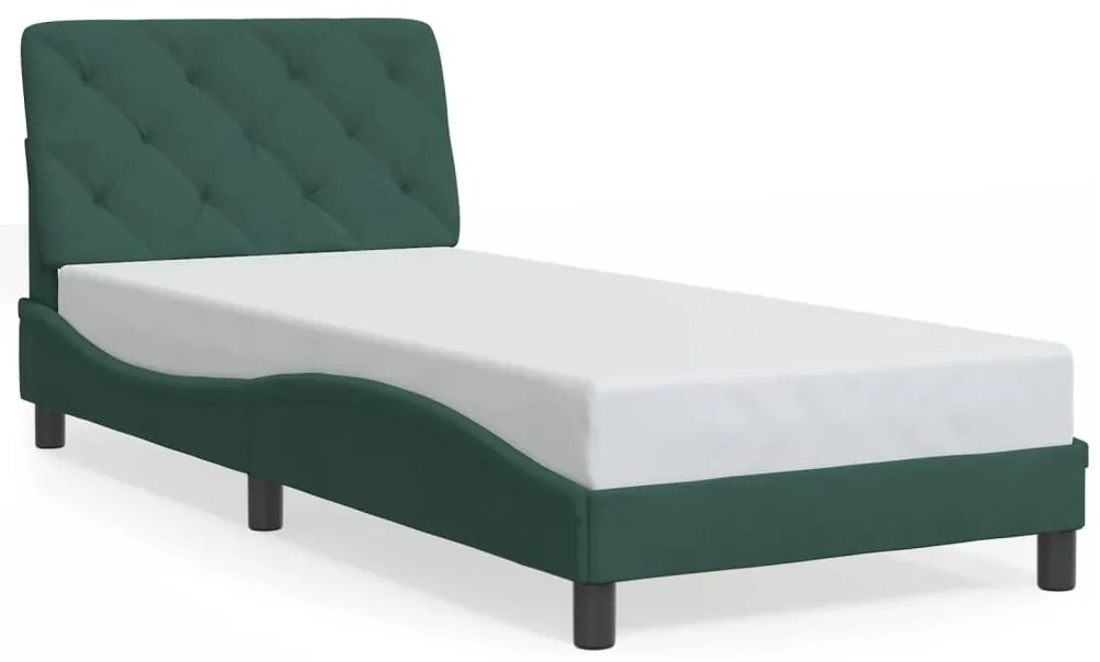 vidaXL Σκελετός Κρεβατιού Χωρίς Στρώμα Πράσινο 90x200 εκ. Βελούδινο