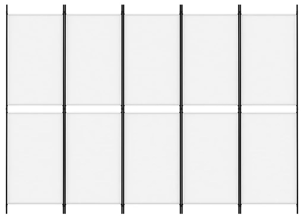 vidaXL Διαχωριστικό Δωματίου με 5 Πάνελ Λευκό 250x180 εκ. από Ύφασμα