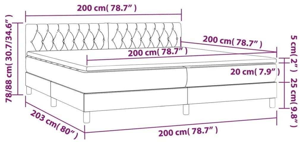 Κρεβάτι Boxspring με Στρώμα Σκούρο Πράσινο 200x200εκ. Βελούδινο - Πράσινο