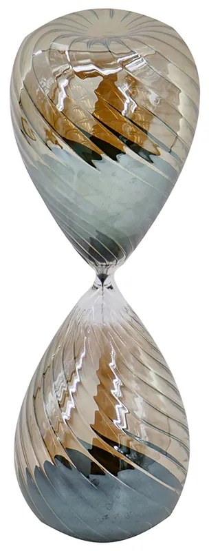 Artekko Artekko Hourglass Κλεψύδρα Διακοσμητική Γυαλί Καφέ Μαύρο (14x14x43)cm 78844-DS