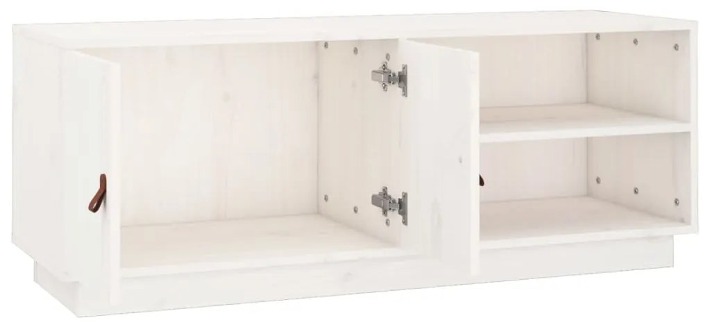 vidaXL Έπιπλο Τηλεόρασης Λευκό 105x34x40 εκ. από Μασίφ Ξύλο Πεύκου