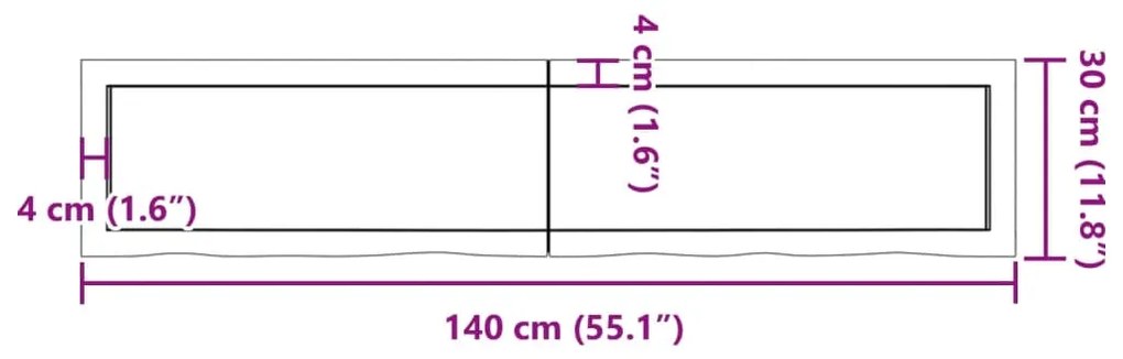 ΡΑΦΙ ΤΟΙΧΟΥ ΑΝΟΙΧΤΟ ΚΑΦΕ 140X30X4 ΕΚ. ΕΠΕΞΕΡΓ. ΜΑΣΙΦ ΞΥΛΟ ΔΡΥΟΣ 363700