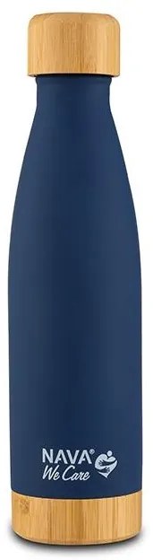 Nava Θερμός Μπουκάλι Ανοξείδωτο Bamboo 500ml We Care Σκούρο Μπλε 10-016-003