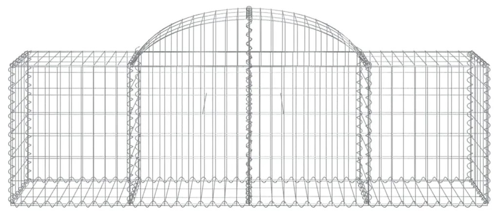 Συρματοκιβώτια Τοξωτά 15 τεμ. 200x50x60/80 εκ. Γαλβαν. Ατσάλι - Ασήμι