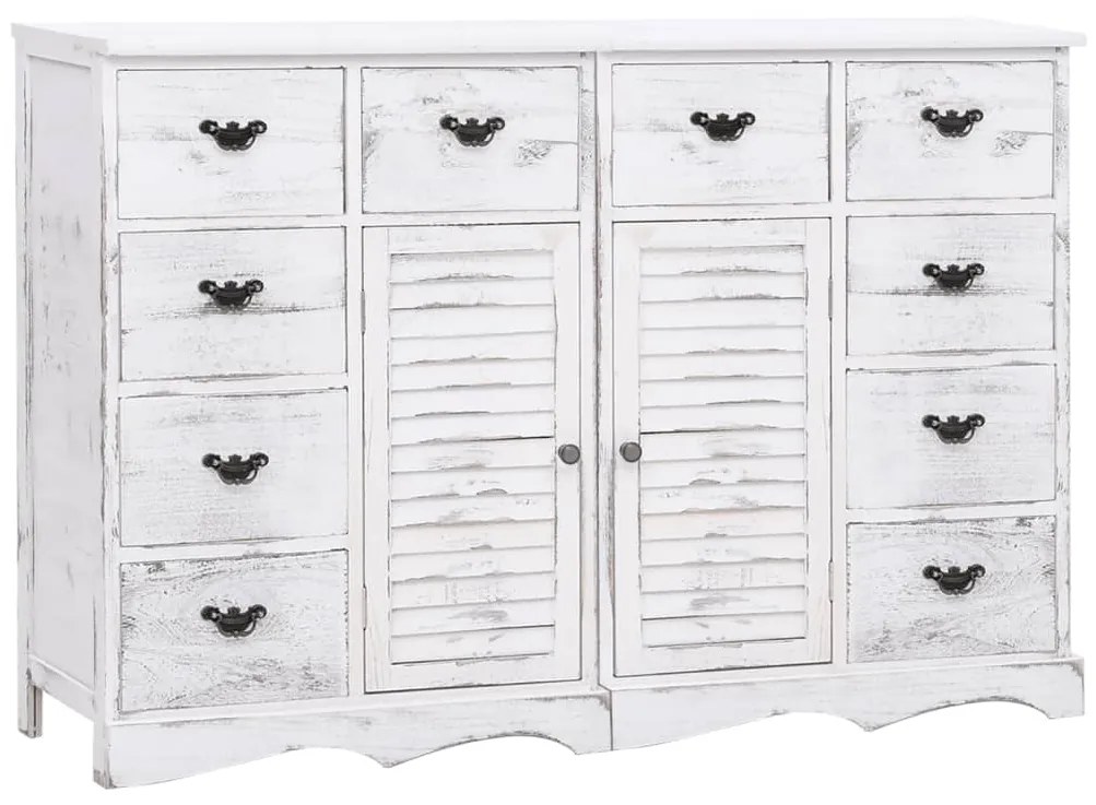 vidaXL Μπουφές με 10 Συρτάρια Λευκός 113 x 30 x 79 εκ. Ξύλινος